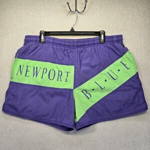 Vintage Newport Blue Swim Trunks Mens M Blue Green Unlined 90s Colorblock